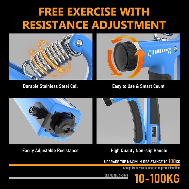 JKSHMYT Grip Strength Trainer Kits (5 Pack), Adjustable Resistance Forearm Strengthener, Hand Gripper Strengthener for Muscle Building - Image 2